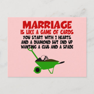 Humourous marriage postcard