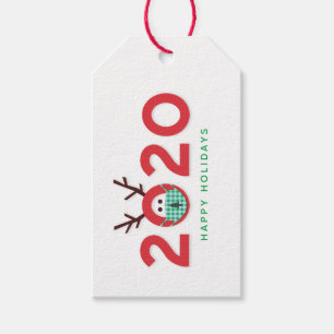 Humourous Masked Reindeer 2020 Custom Holiday Gift Tags