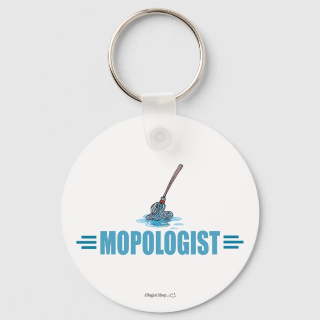 Humourous Mop Mopping Keychain (Front)
