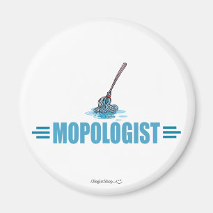 Humourous Mop Mopping Magnet