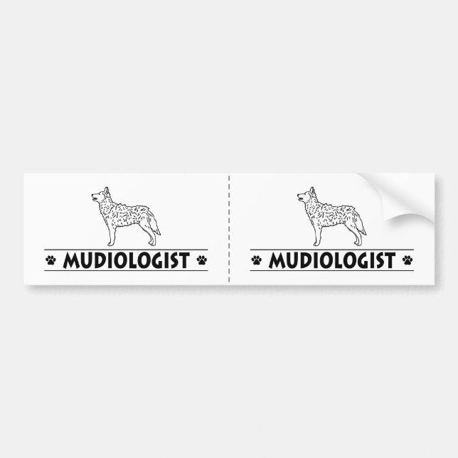 Humourous Mudi Bumper Sticker (Front)