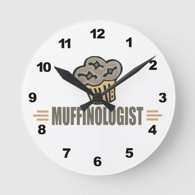 Humourous Muffins Round Clock (Front)