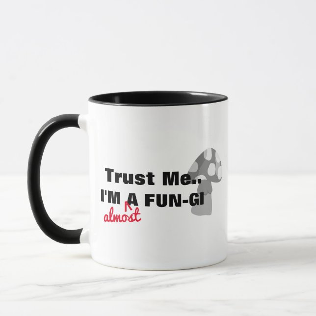 Humourous Mushroom-Themed Mug for Fungi Lovers (Left)