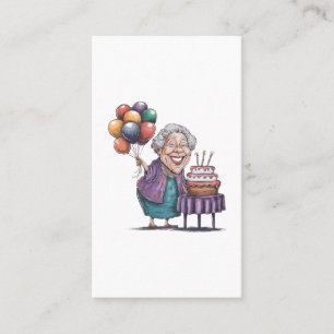 Humourous Nana Bday Party Balloon Art Business Card