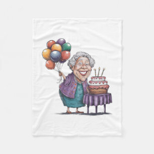 Humourous Nana Bday Party Balloon Art Fleece Blanket