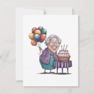 Humourous Nana Bday Party Balloon Art Invitation