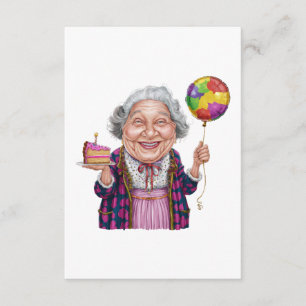 Humourous Nana Birthday Cake Slice Enclosure Card