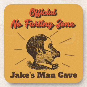 Humourous No Farting Zone Yellow Coaster