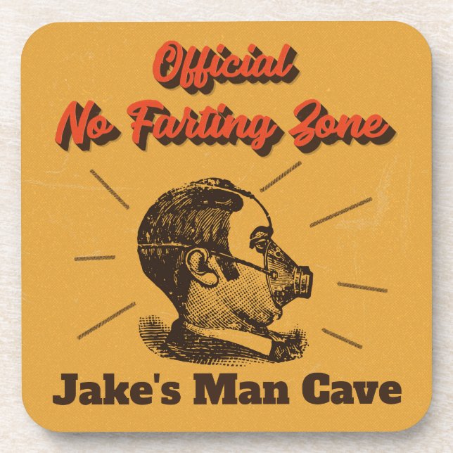 Humourous No Farting Zone Yellow Coaster (Front)