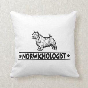 Humourous Norwich Terrier Throw Pillow