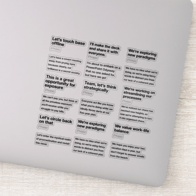Humourous Office Email Definitions Sticker Pack (Detail)