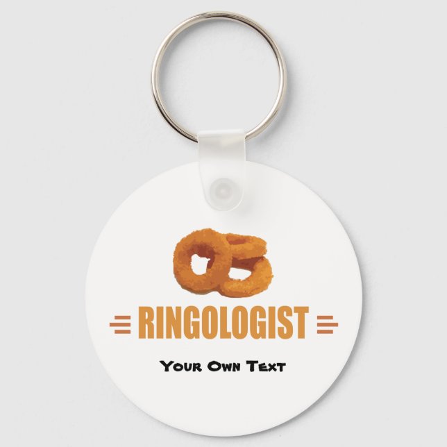 Humourous Onion Ring Title Keychain (Front)