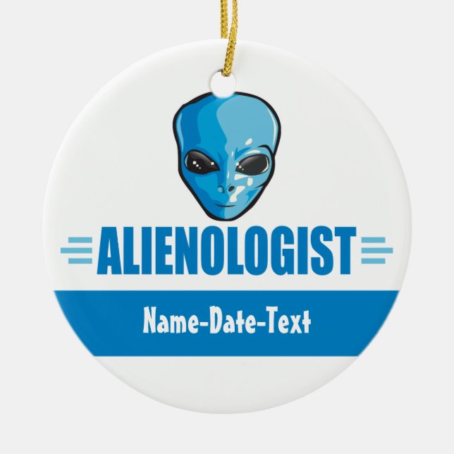Humourous Outer Space Aliens Ceramic Ornament (Front)