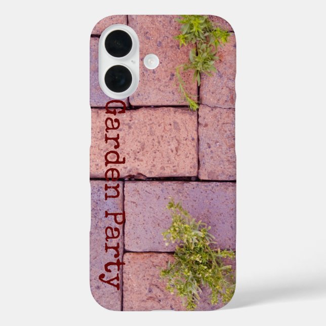 Humourous Paving Stones Pattern Weeds Custom Name Case-Mate iPhone Case (Back)
