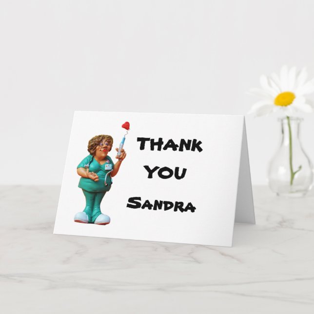 Humourous Personalizable Nurses Thank You Card (Small Plant)