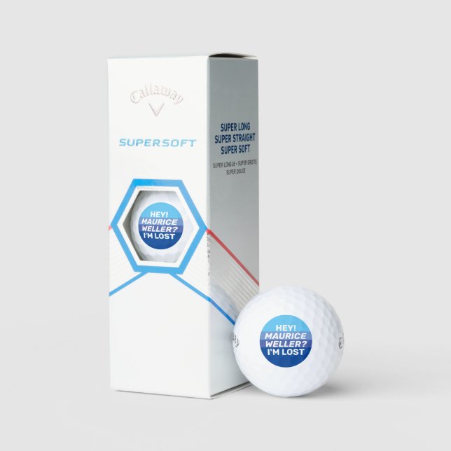 Humourous Personalized Blue Golfer Name Lost-Ball Golf Balls (Packaging)