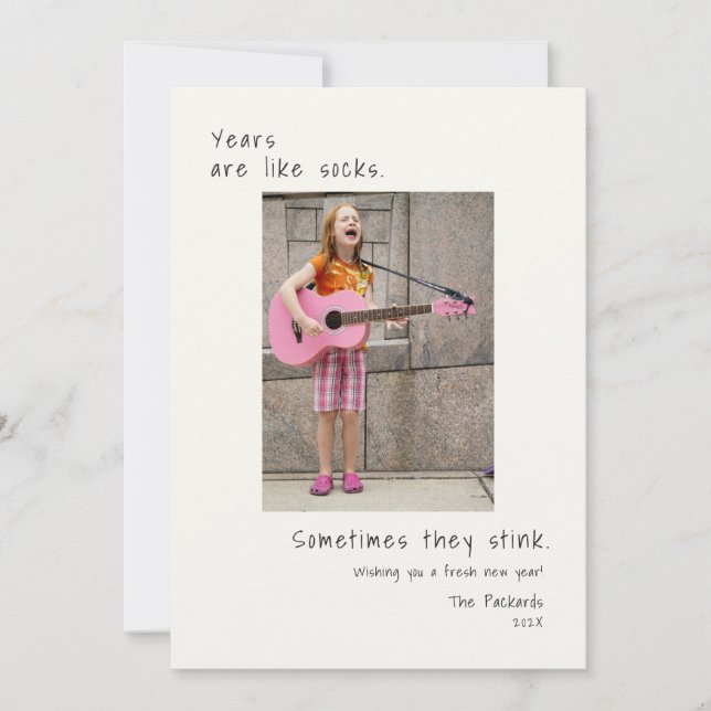 Humourous Photo New Year  Holiday Card (Front)