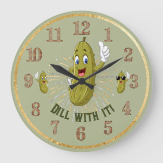 Humourous Pickle Wall Clock Dill With It