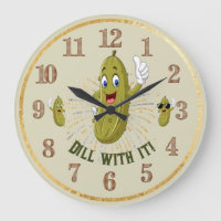 Humourous Pickle Wall Clock Dill With It 2
