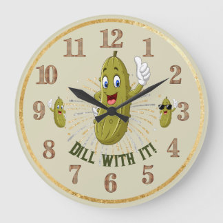 Humourous Pickle Wall Clock Dill With It 2