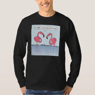 Humourous Pink Flamingos Cartoon Funny T-Shirt