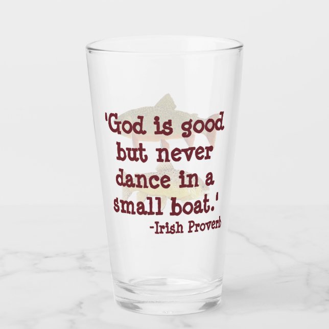 Humourous Pint Glass for Fishing (Front)