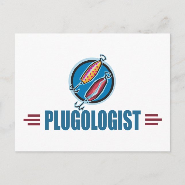 Humourous Plug Fishing Postcard (Front)