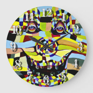 Humourous Pop Culture Clown Joker Illustration Large Clock