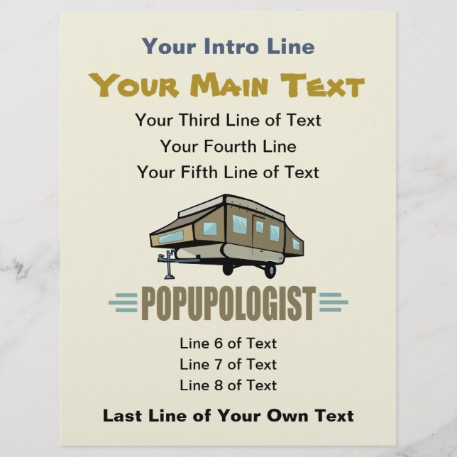 Humourous Pop Up Camper Flyer (Front)