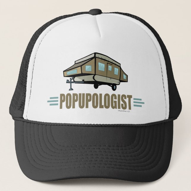 Humourous Pop Up Camper Trucker Hat (Front)