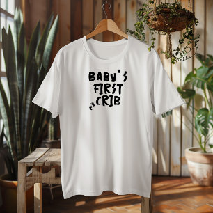 Humourous pregnancy baby fingerprint black T-Shirt