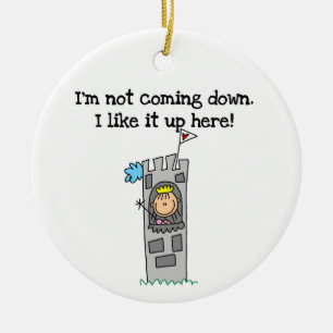 Humourous Princess in Tower Ceramic Ornament