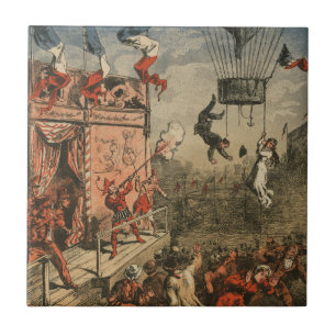 Humourous Print Of A Theatrical Performer Tile