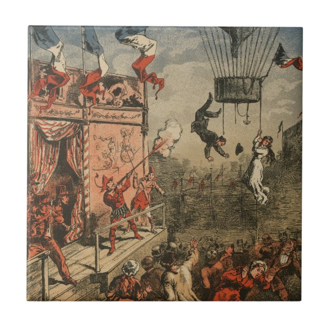 Humourous Print Of A Theatrical Performer Tile (Front)