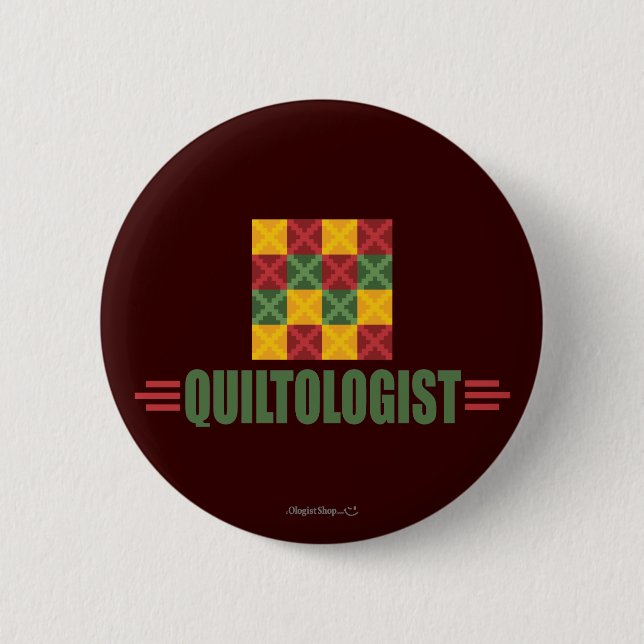 Humourous Quilting 2 Inch Round Button (Front)
