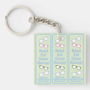 Humourous Read Eat Sleep Repeat Eyeglasses Keychain
