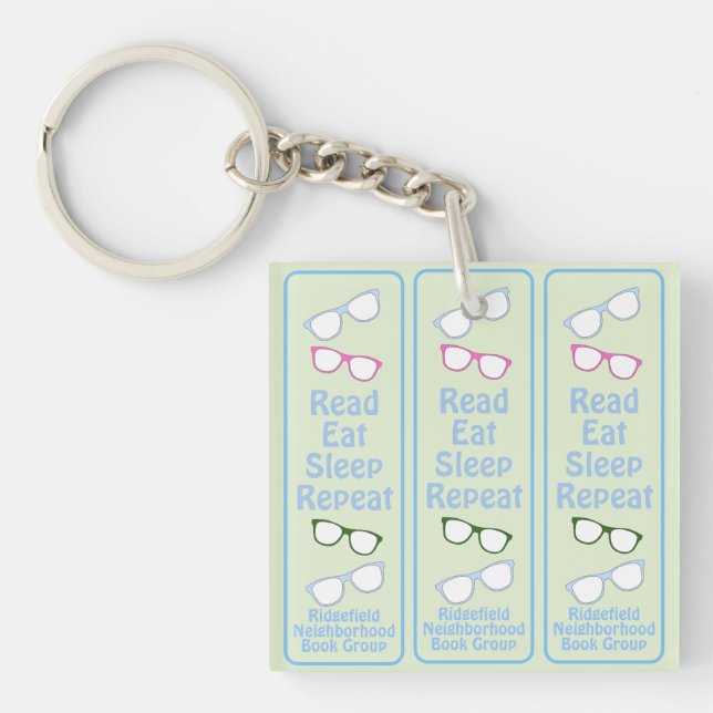 Humourous Read Eat Sleep Repeat Eyeglasses Keychain (Front)