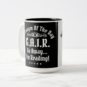 Humourous Reading Acronym Black And White Two-Tone Coffee Mug