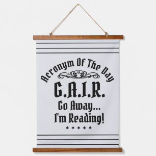 Humourous Reading Acronym Black Text Hanging Tapestry