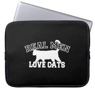 Humourous Real Men Love Cats Laptop Sleeve