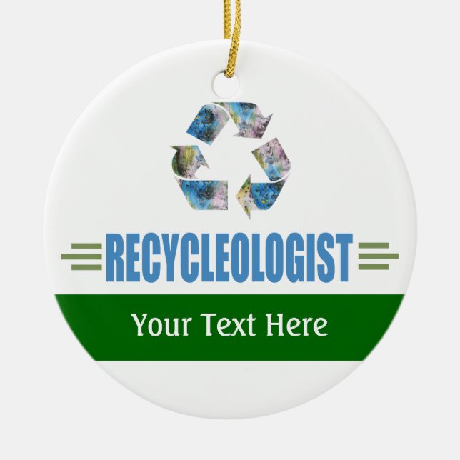 Humourous Recycling Ceramic Ornament (Front)