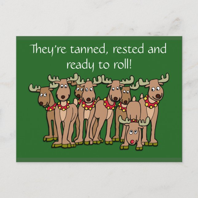 Humourous Reindeer Cards or Stickers (Front)