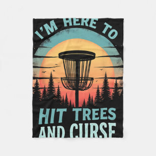 Humourous Retro Disc Golf - Tree Hitting Curse Fleece Blanket