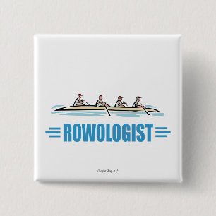 Humourous Rowing 2 Inch Square Button