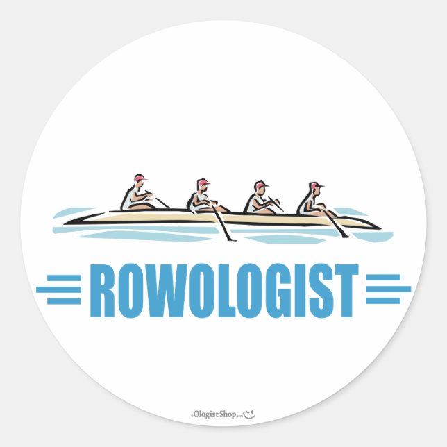 Humourous Rowing Classic Round Sticker (Front)