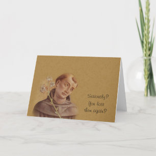 Humourous Saint Anthony of Padua Lily Card