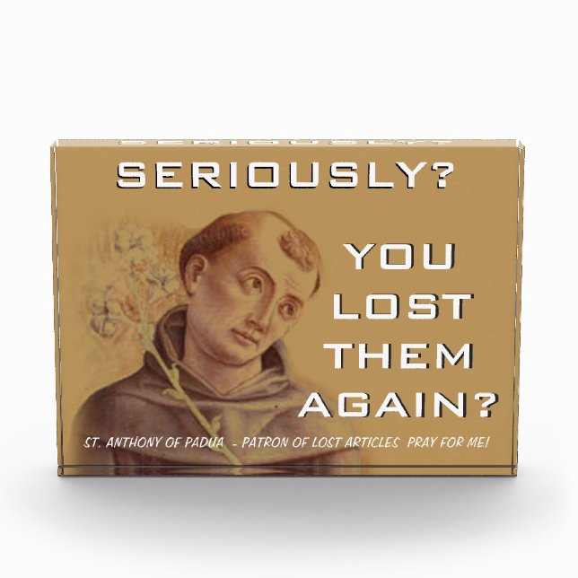 Humourous Saint Anthony of Padua Photo Block (Front)