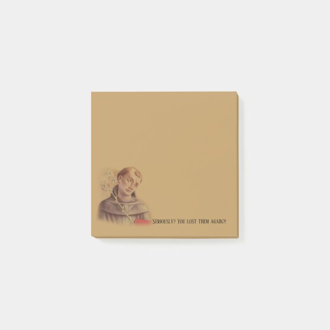 Humourous Saint Anthony of Padua Post-it Notes (Front)