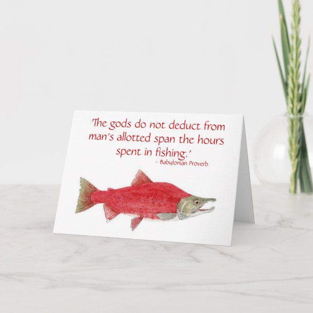 Humourous Salmon Card with quote 2 (Front)