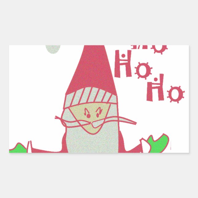Humourous Santa with Festive Ho Ho Ho Sticker (Front)